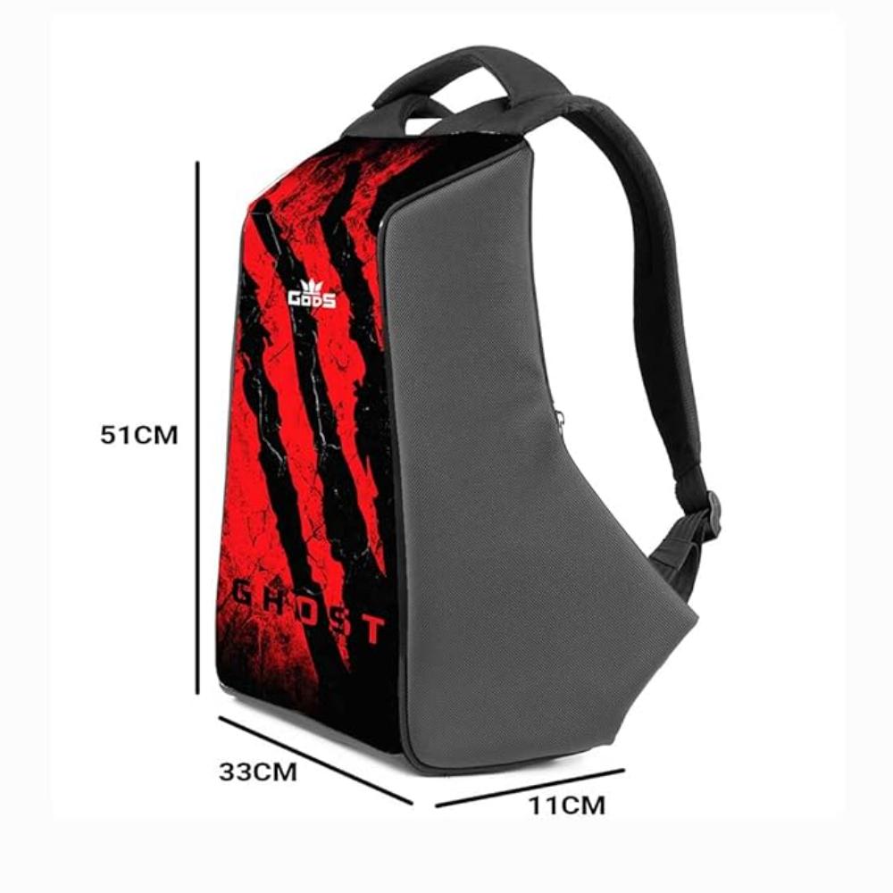 GODS Ghost Claw Anti Theft 15.6 inch Polyester Laptop Tech Backpack(25 Ltrs, Black)