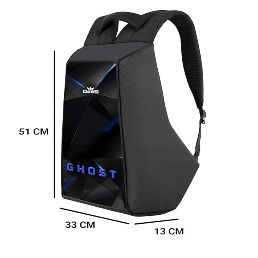 GODS Ghost Dark Matter Anti Theft 15.6 inch Polyester Laptop Tech Backpack(25 Ltrs, Black)