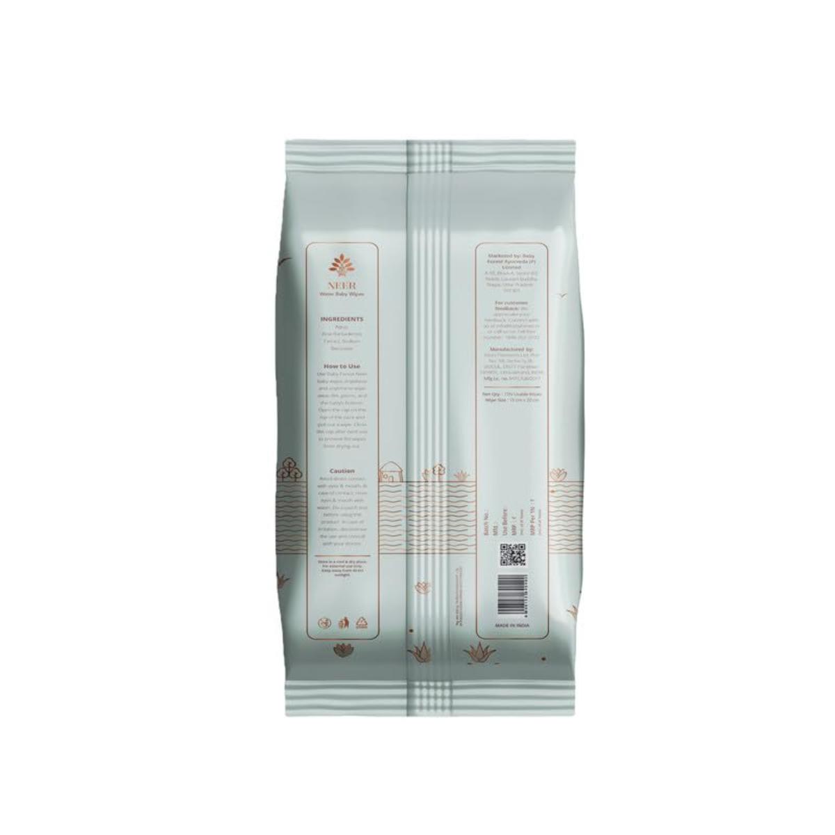 Baby Forest Neer 99.9% Water Baby Wipes- Pack of 4 | Ideal for 0 Plus Months | No Added Fragrance | Cruelty-Free | Plant-Based Formulations | Pack of 4 Wipes | Dermatologically Tested