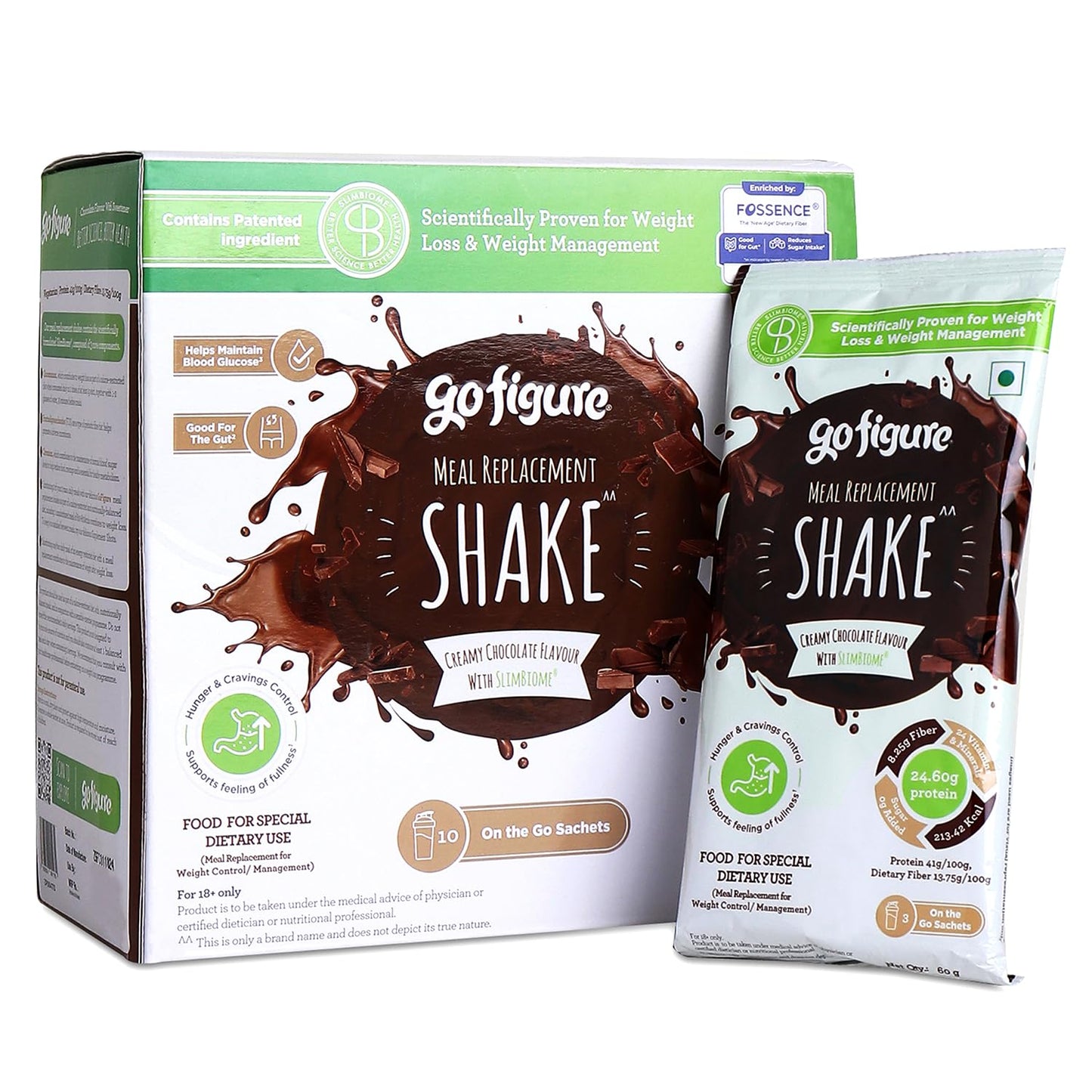 GoFigure Meal Replacement Shake 10 x 60g Sachets | Slimbiome Protein Powder for Weight Loss & Gut Health | Creamy Chocolate Flavor | Energy & Metabolism Boost | Weight Management Drink for Men & Women