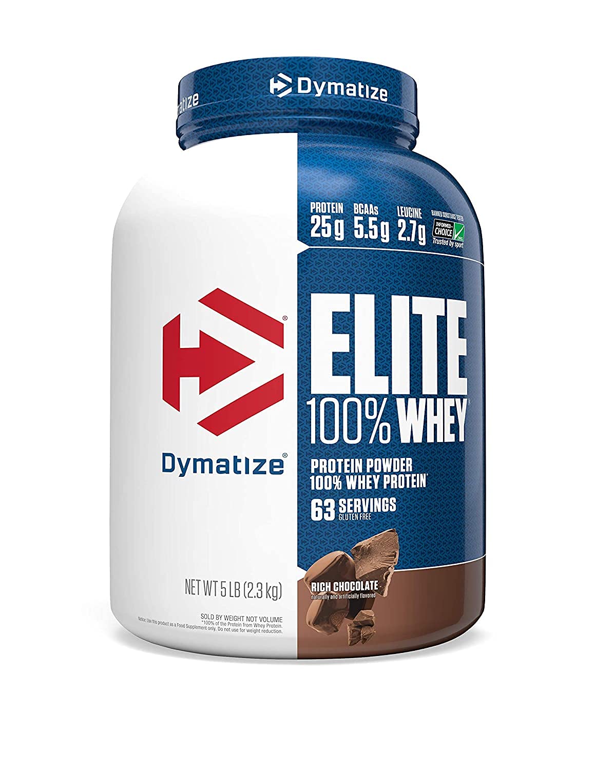 Dymatize Nutrition Elite Whey Protein Supplement Powder, Pre and Post Workout Protein Powder (5 lbs, 2.26 kg, Rich Chocolate)