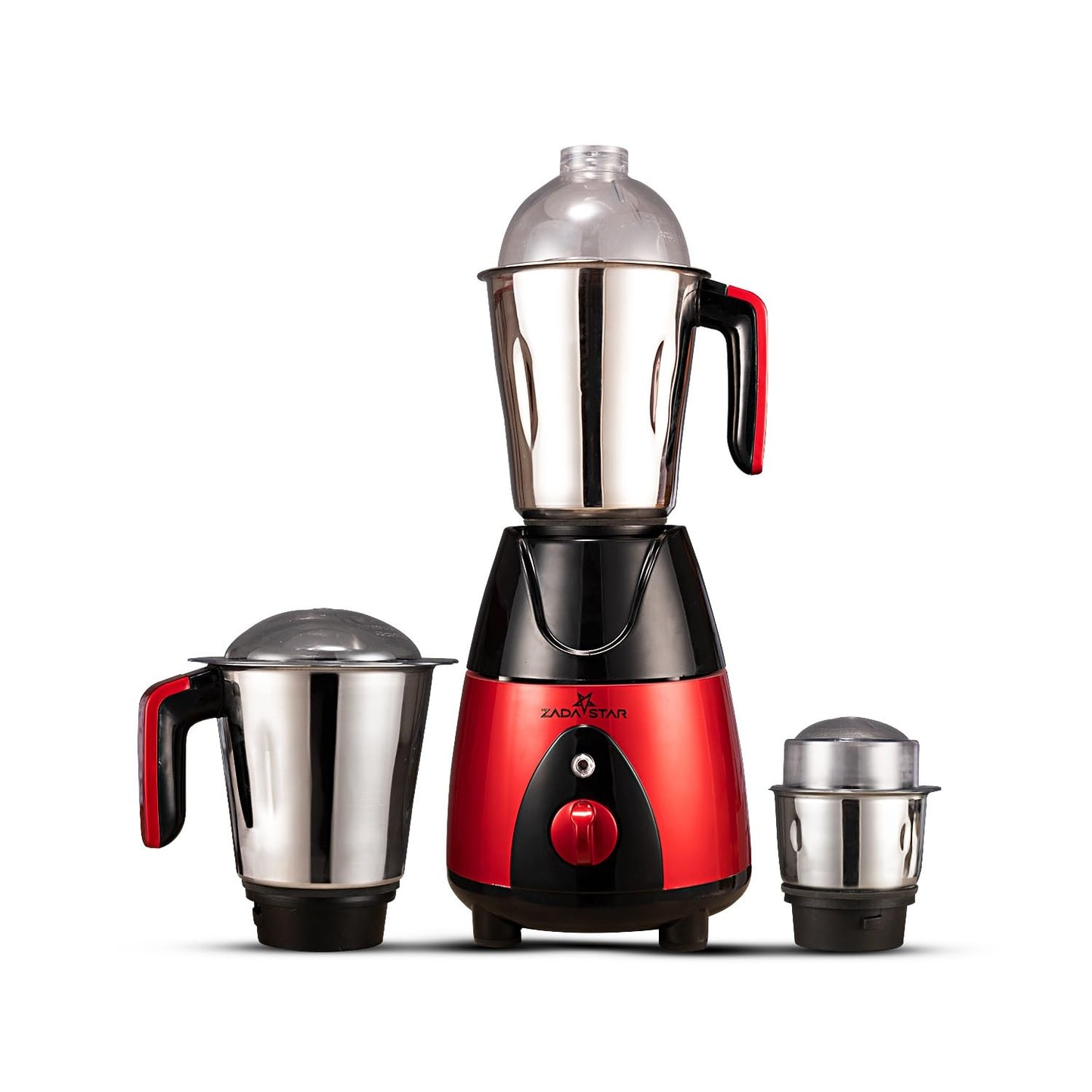 ZADASTAR ZS ELITE 750W Mixer Grinder | 3 Jars | Red and Black | Overload Protection | 1 Year Replacement Warranty
