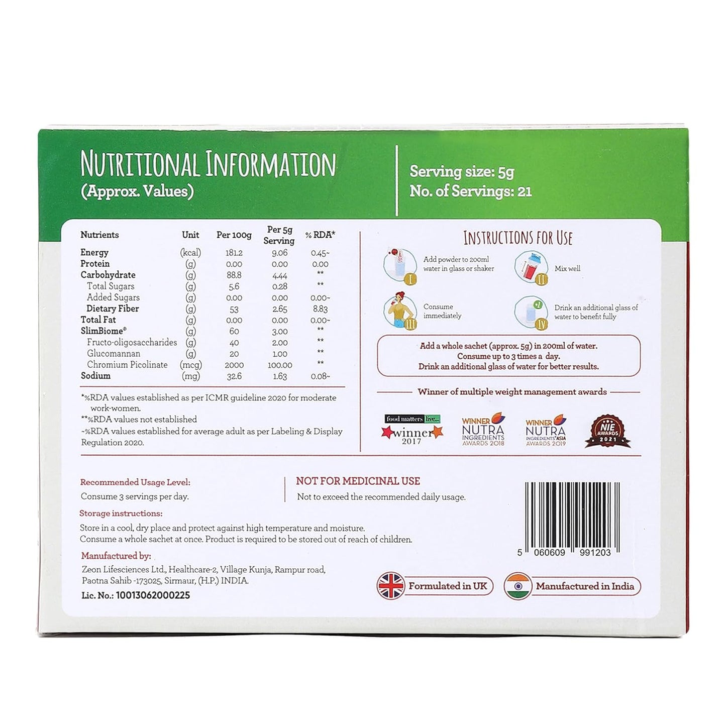 GoFigure Pre Meal Supplement Powder Shot Strawberry & Kiwi Flavor, 21 Sachets (5g Each) | With Slimbiome for Weight Loss & Weight Management, Metabolism Support | Appetite Control for Men & Women