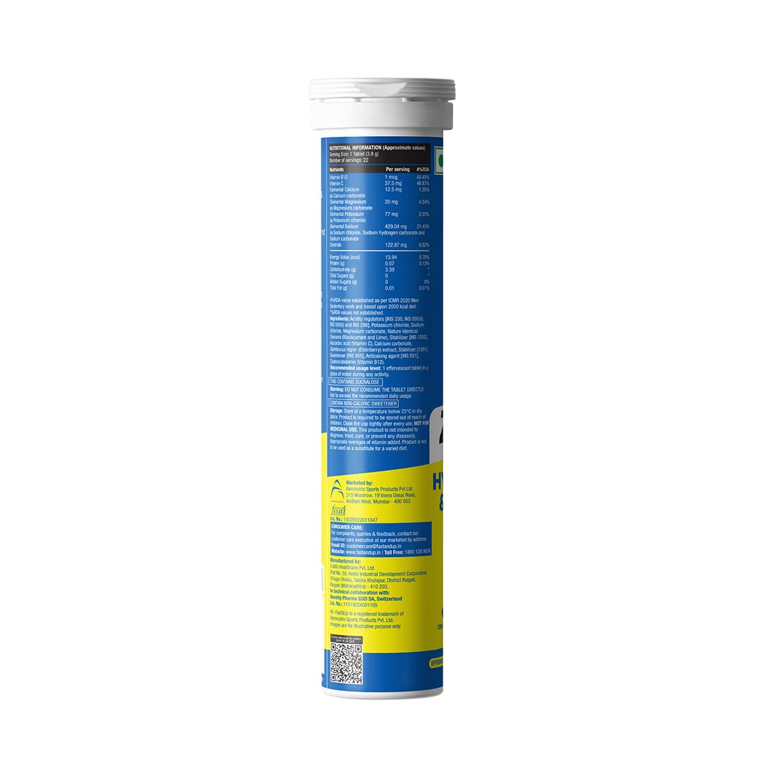 Reload Zero - Zero Sugar Instant Energy & Hydration Drink - Ice Current Flavour - 20 Effervescent Tablets