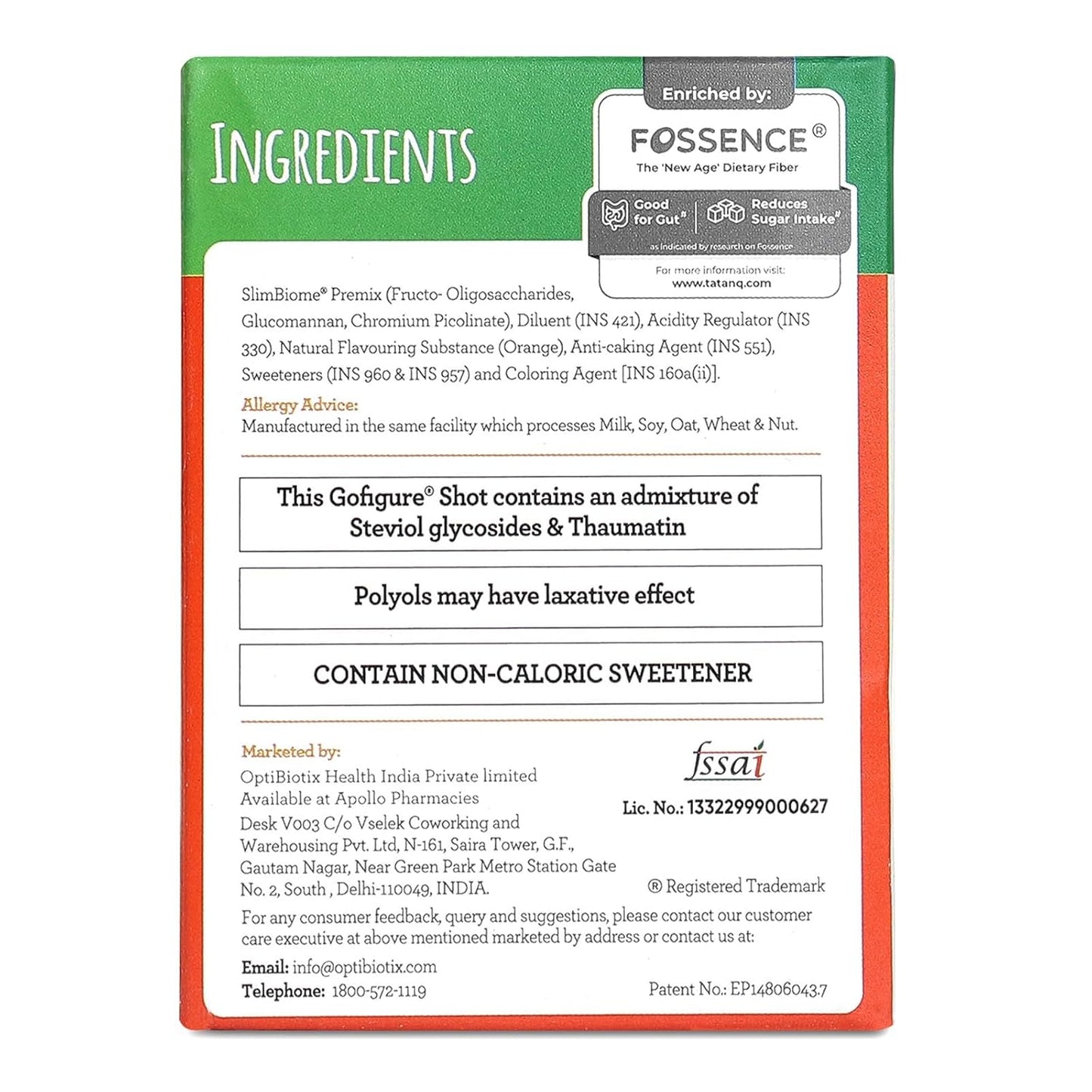 GoFigure Pre Meal Supplement Powder Shot Orange Flavor, 21 Sachets (5g Each) | With Slimbiome for Weight Loss & Weight Management, Metabolism Support | Natural Appetite Control for Men & Women