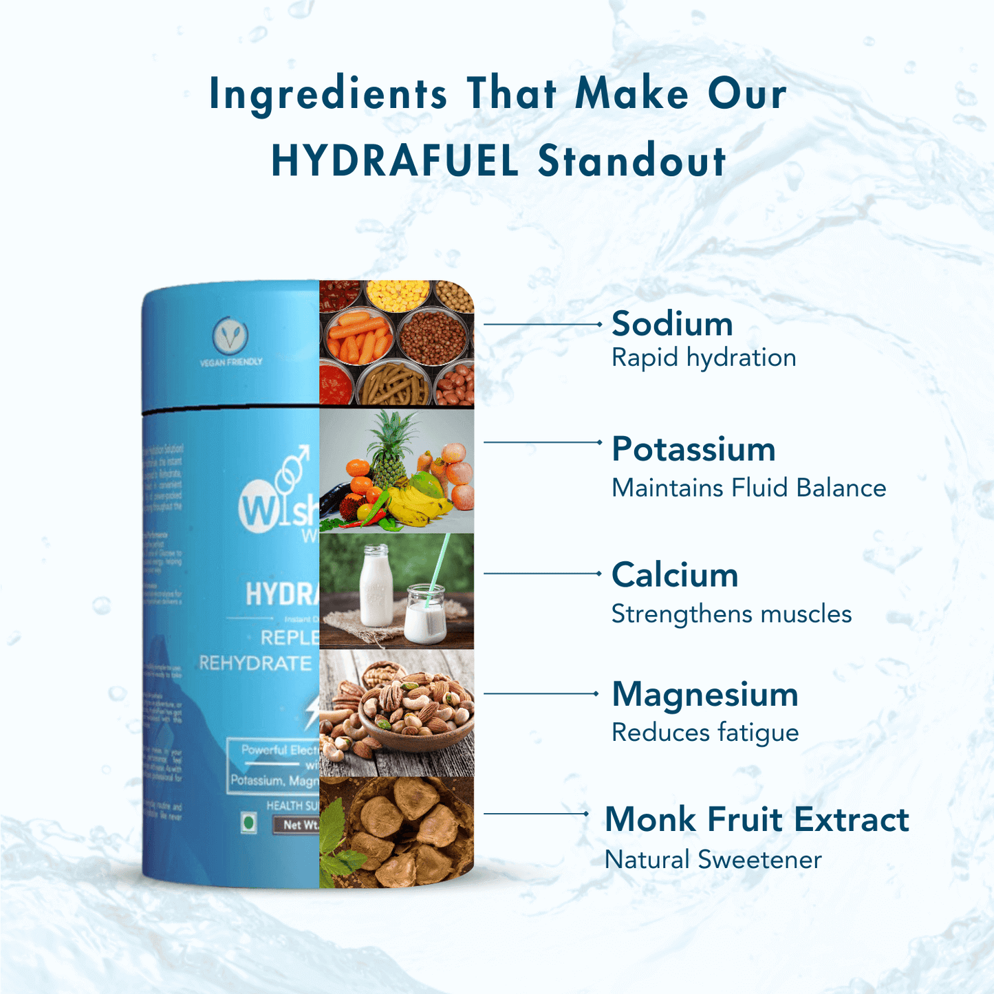 WishNew Wellness HydraFuel: Prime Electrolyte Energy Workout Drink Mix | Get Daily Hydration & Instant Energy Boost | Blueberry Flavor with natural Sweetness| 20 Sachets | Suitable for Men & Women Pack of 2