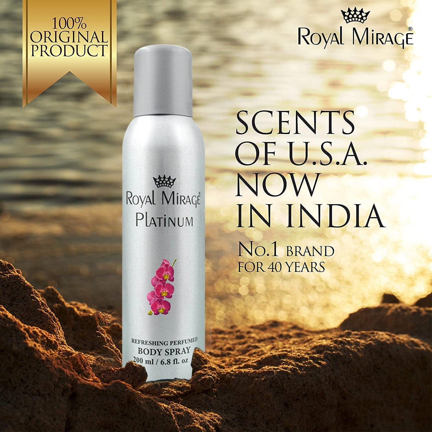 Royal Mirage Platinum Perfumed Body Deodorant Spray 200ml