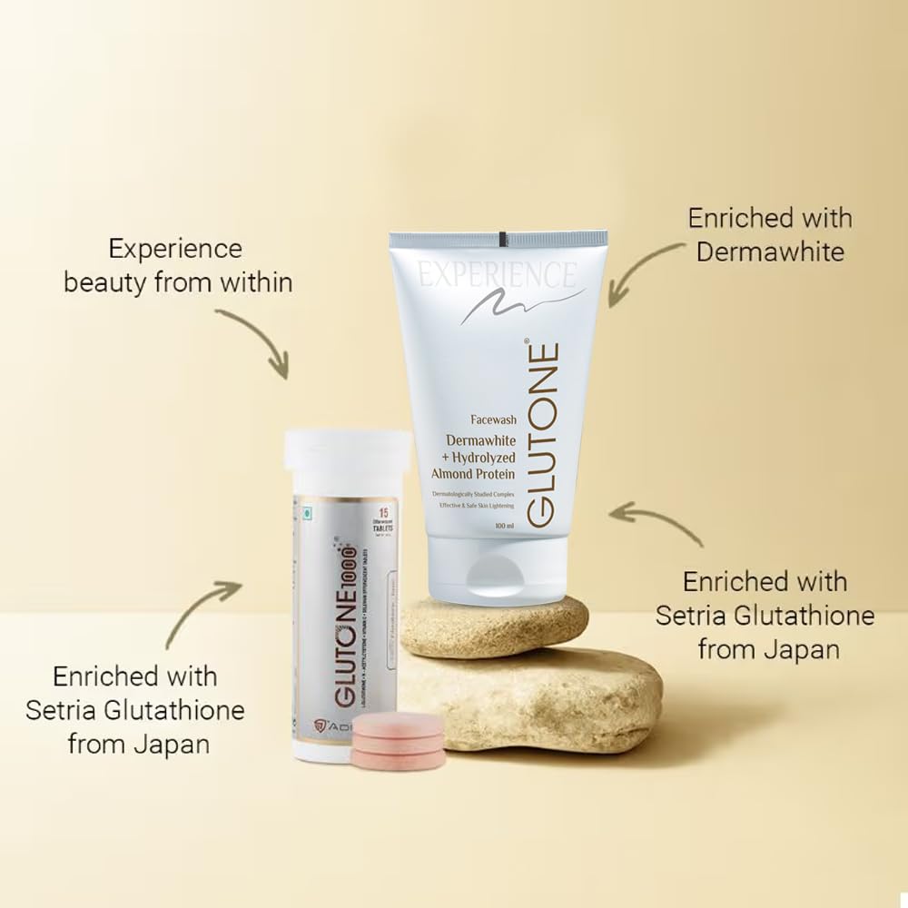 Glutone1000 & Glutone Facewash | skin brightening combo | Setria L-Glutathione & Dermawhite