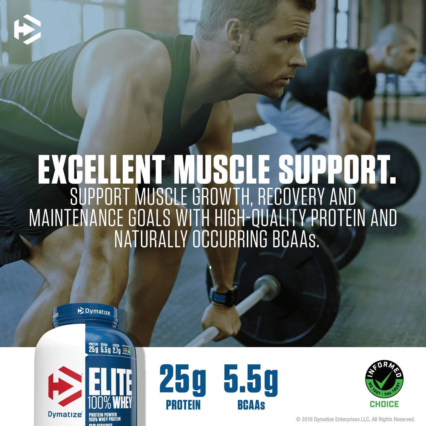 Dymatize Nutrition Elite Whey Protein Supplement Powder, Pre and Post Workout Protein Powder (5 lbs, 2.26 kg, Rich Chocolate)
