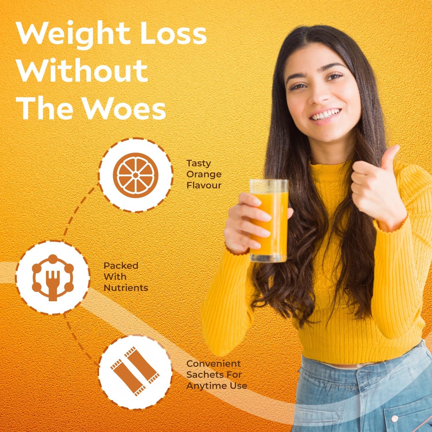 GoFigure Pre Meal Supplement Powder Shot Orange Flavor, 21 Sachets (5g Each) | With Slimbiome for Weight Loss & Weight Management, Metabolism Support | Natural Appetite Control for Men & Women