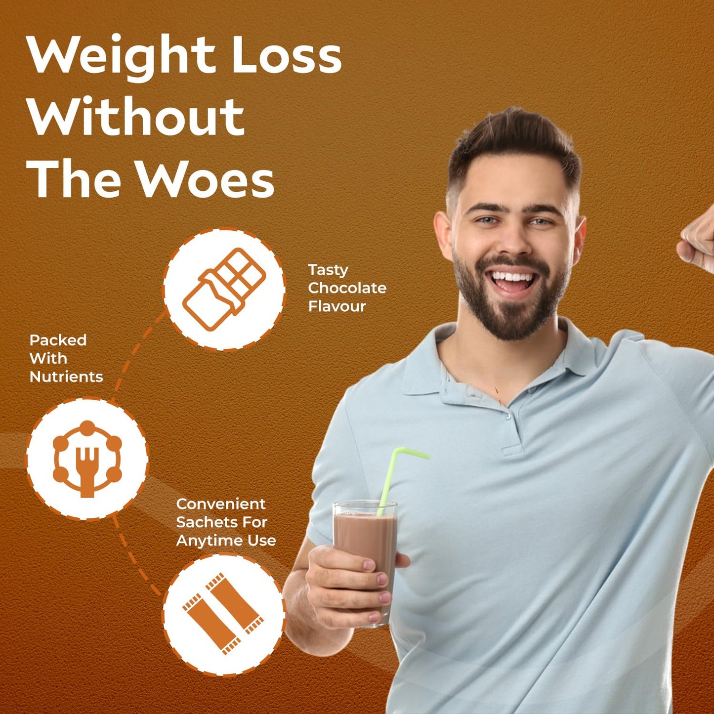 GoFigure Meal Replacement Shake 3 x 60g Sachets | Slimbiome Protein Powder for Weight Loss & Gut Health | Creamy Chocolate Flavor | Energy, Metabolism Support | Weight Management Drink for Men & Women
