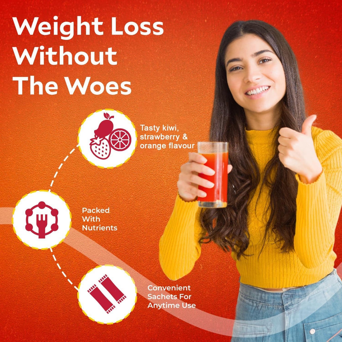 GoFigure Pre Meal Supplement Powder Shot Orange & Kiwi Strawberry Flavor, 6 Sachets (5g Each) | Slimbiome for Weight Loss & Weight Management, Metabolism Support | Appetite Control for Men & Women