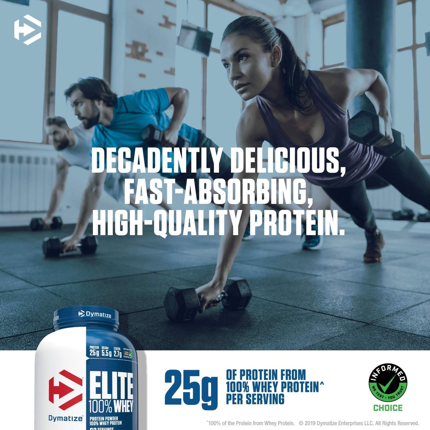 Dymatize Nutrition Elite Whey Protein Supplement Powder, Pre and Post Workout Protein Powder (5 lbs, 2.26 kg, Rich Chocolate)