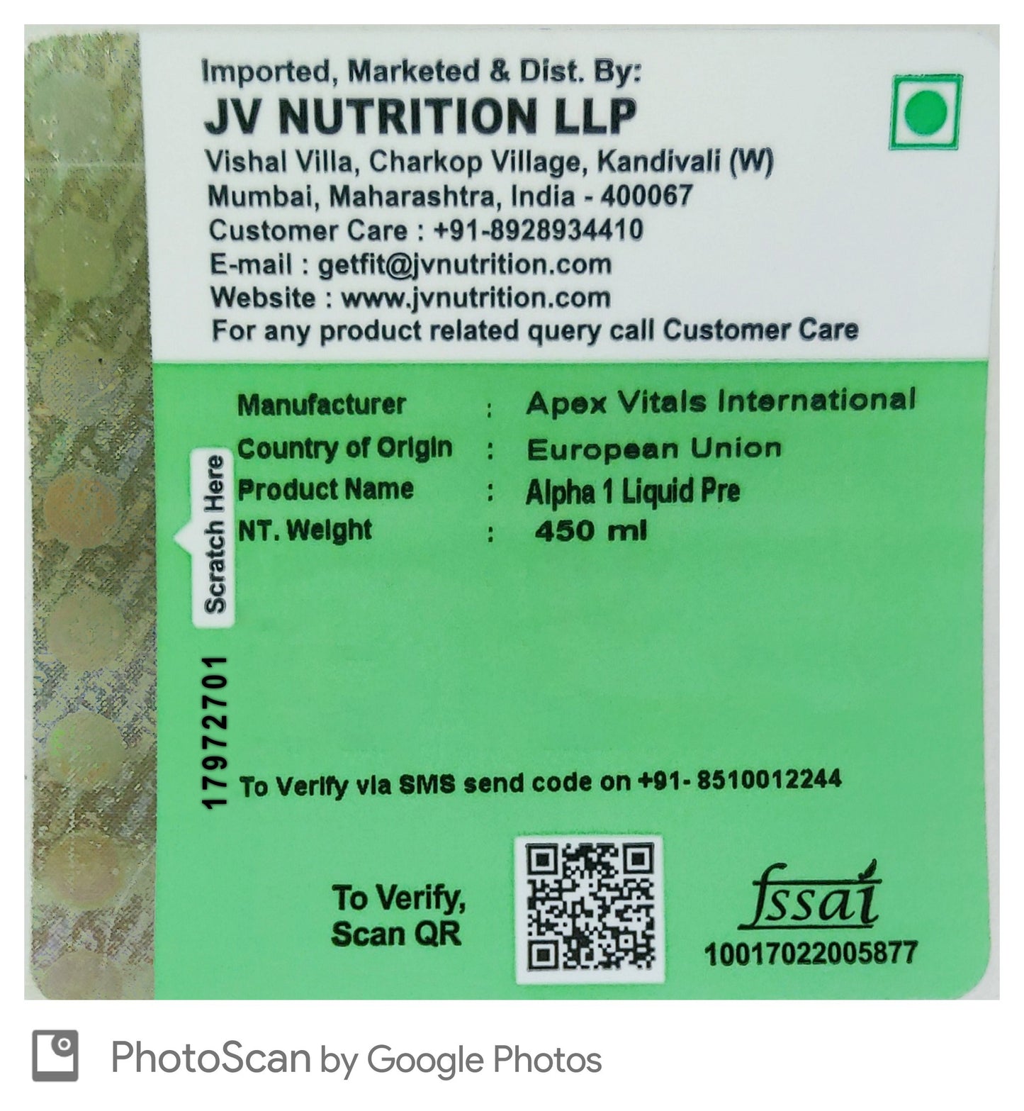Apex Vitals Alpha 1 Liquid Pre Sports RTD|Made In Europe|FDA,EFSA & FSSAI Certified|Natural Spring Water(Mohai Agnes),Beta Alanine,Taurine,Naicin & Caffeine|Energy,Focus & Performance|Pear Flavour