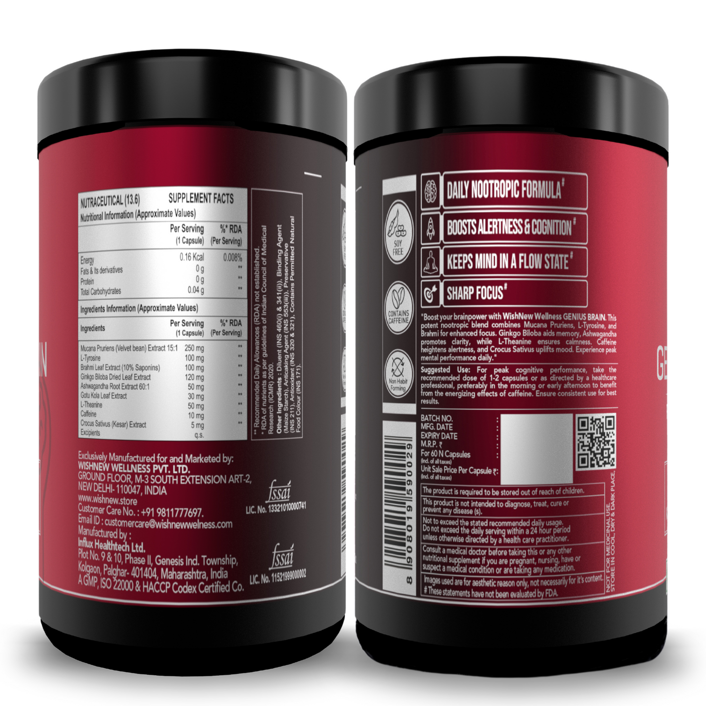 Wishnew Wellness Restful Clarity Duo: Genius Brain + SleepEase