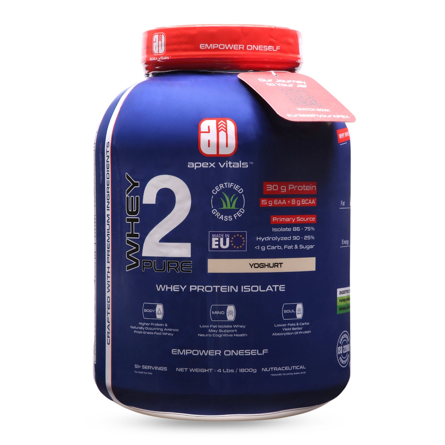 Apex Vitals Whey Protein Isolate Yogurt 4Lbs
