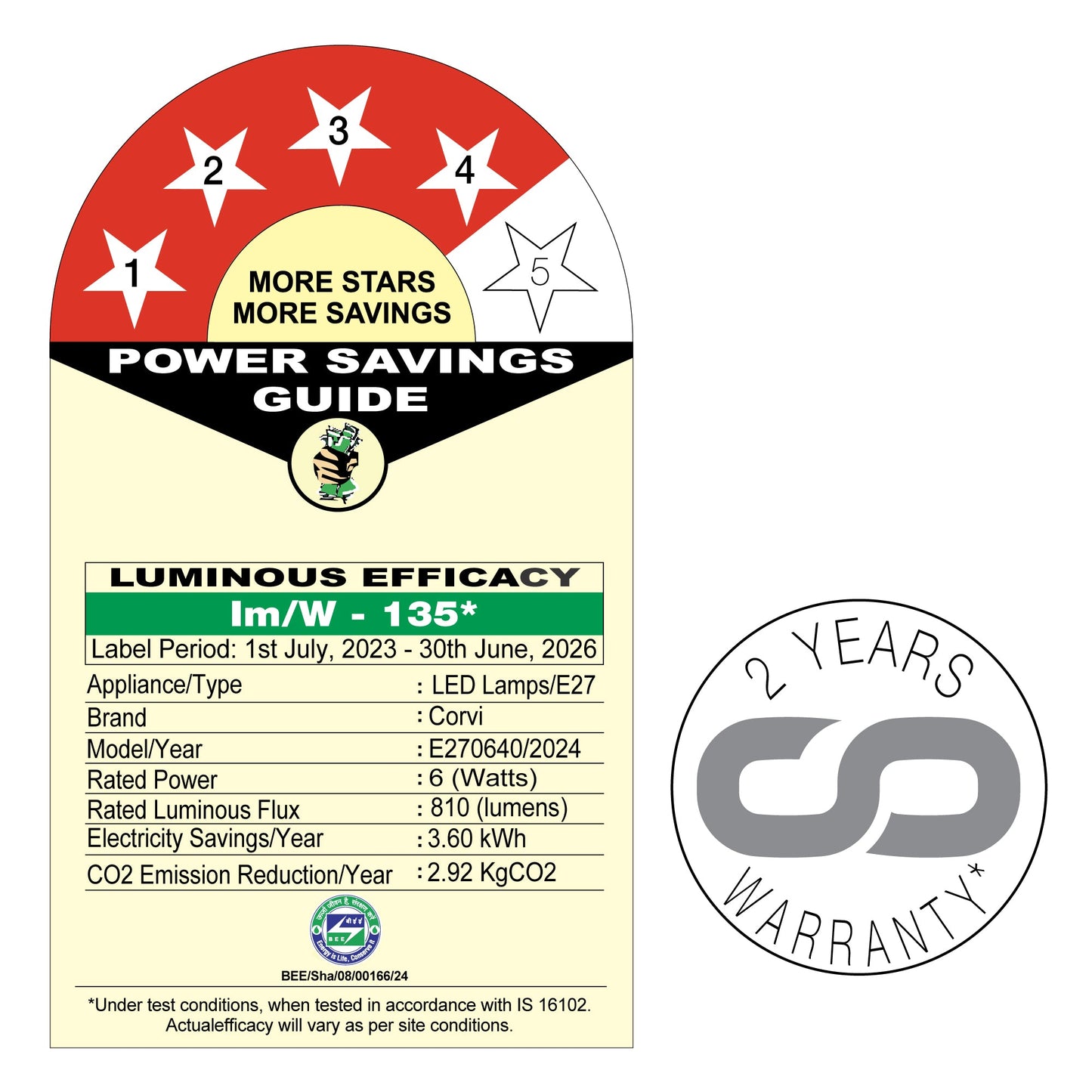 CORVI LED Bulb | 9 Watts illumination using 6 Watts power| Industry’s Best 4 star Rated Energy Saving LED Bulb | E27 Base, Compact, Non-Protruding, Dimmable | 4000K Easy White (Pack of 10)