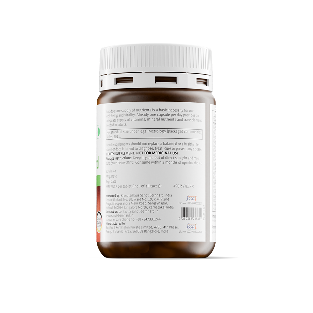 Sanct Bernhard Daily Vitamin Blend | Immune Support with Vitamins C, D & Zinc | Energy Boost with B12 & B6 | Bone & Heart Health | Antioxidant Protection | Supports Skin, Hair & Nails | 60 Caps