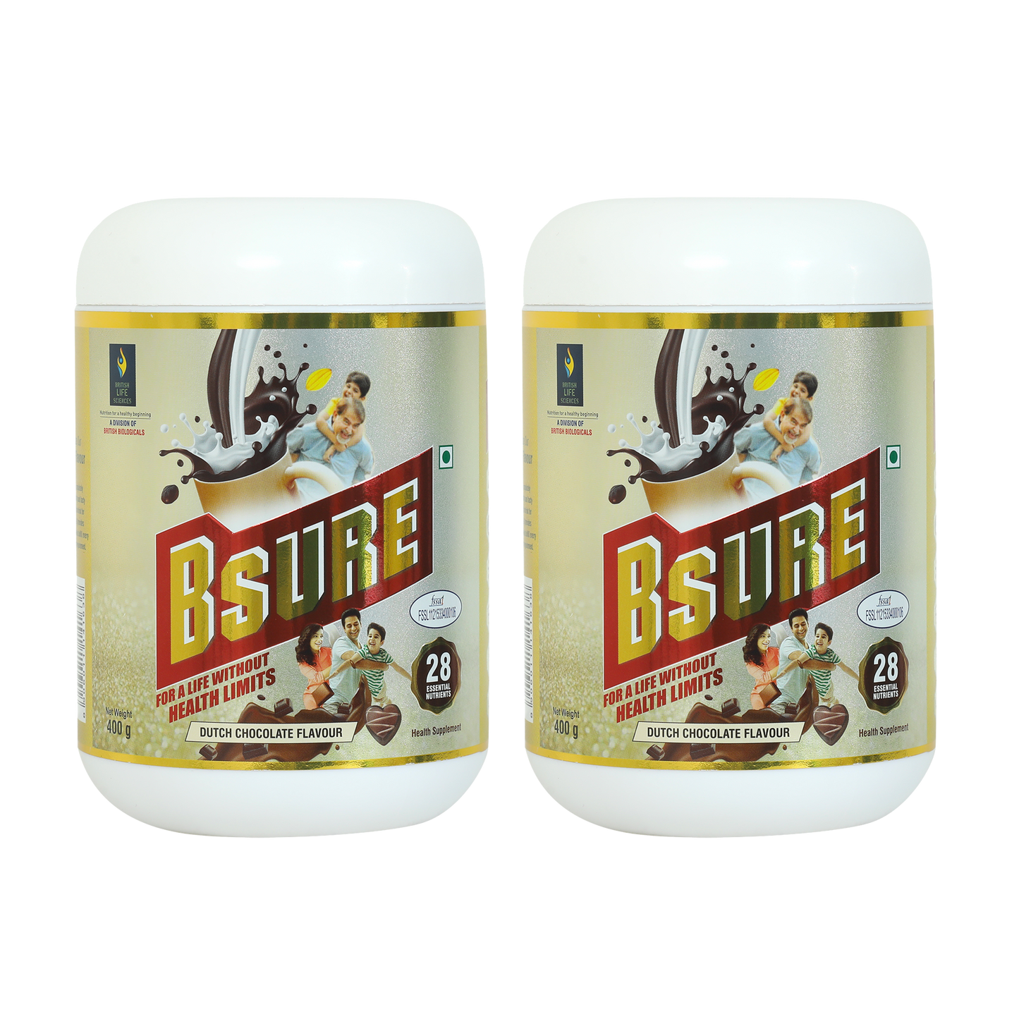 Bsure - For a Life Without Health Limits | Complete balanced Nutritional supplement | Immune Booster| with 3 Vital Oxidants | Delicious Dutch Chocolate Flavour |400 g (Pack of 2)