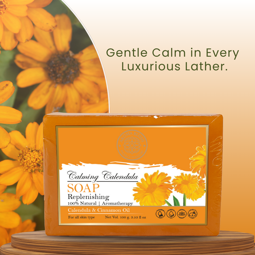 AROMABLUSH Glowing Argan Bliss, Calming Calendula & Morming Brew Revival Combo Soap