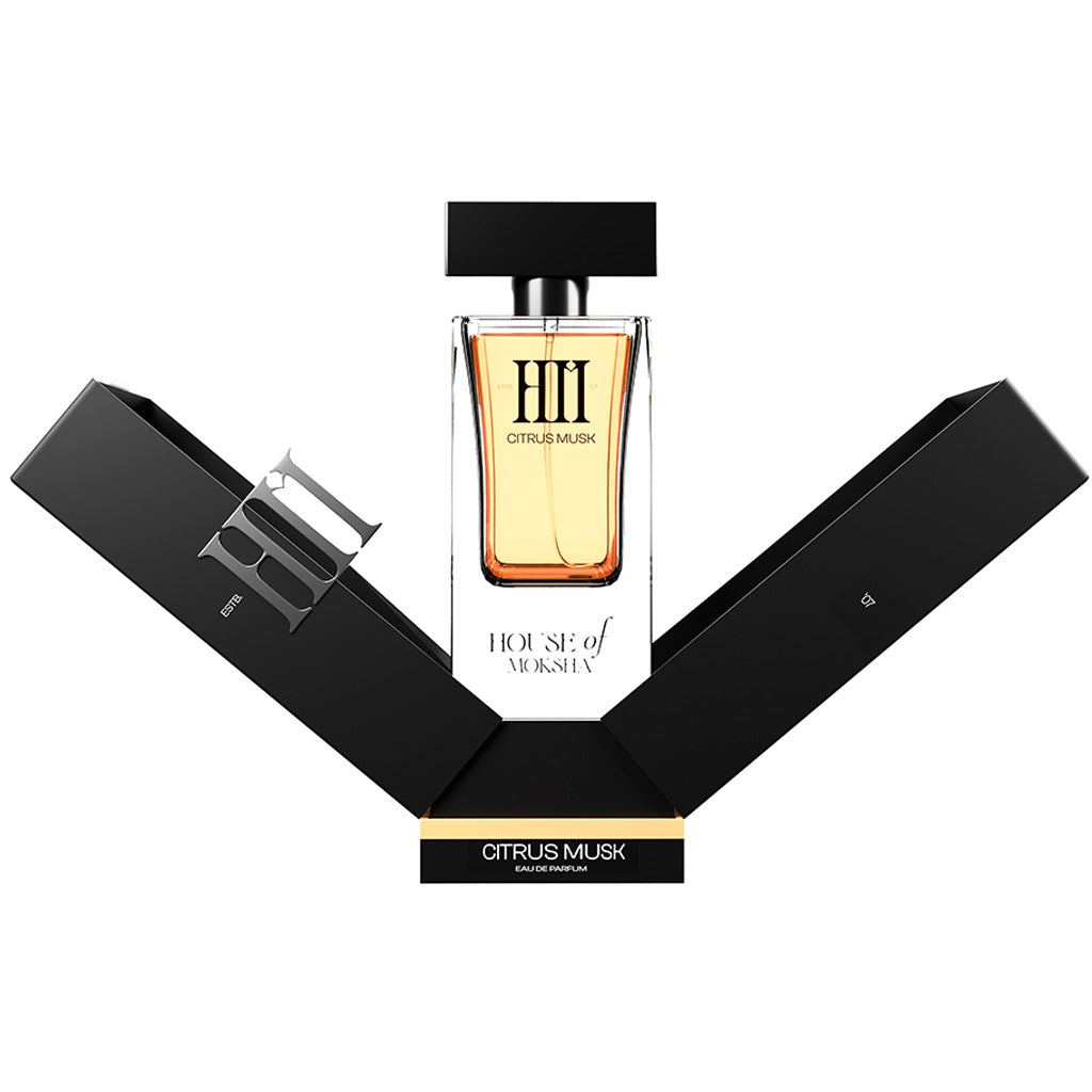 House of Moksha Citrus Musk Eau De Parfum - 70ml Unisex Perfume with Zesty Lemon, Bergamot, Soft Iris and Musk on an Oakmoss Base for a Clean, Crisp and Uplifting Citrus Fragrance