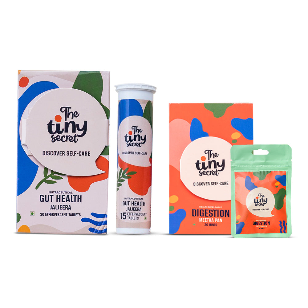 The Tiny Secret Digestion Fit Mints | Metabolic Booster | Protects Gut from Infection Meetha Pan Flavour & Gut Health Jaljeera Flavoured Fizz Pack of 2