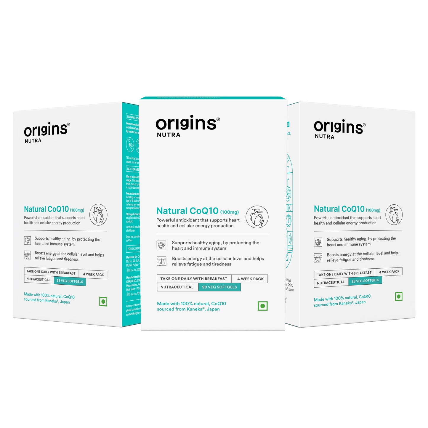 Origins Nutra Natural’s CoQ-10 (100mg) | Boost Energy & Stamina, Supports Heart Health, Relieves Migraine | CoQ 10 | GMP Certified | For Men & Women | 28 Veg Soft Gels Pack of 3