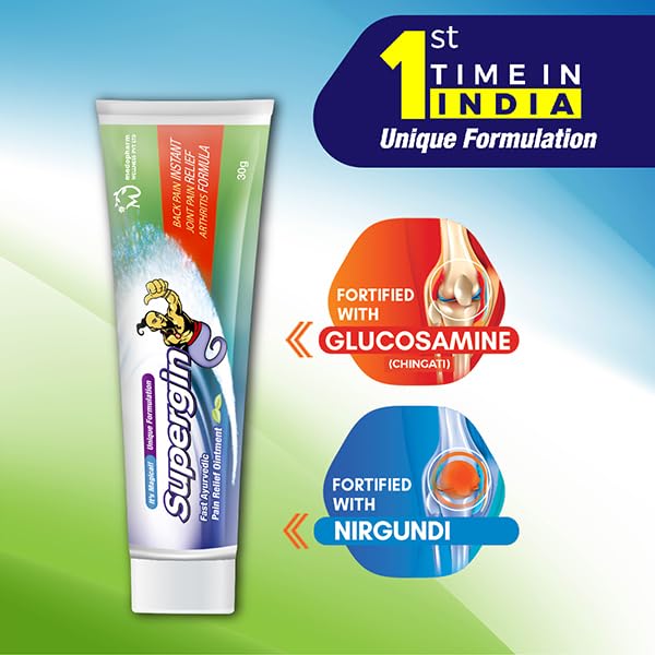Supergin Ayurvedic Instant Pain Relief Ointment: Natural Remedy for Quick and Effective Results BUY 3 GET 1