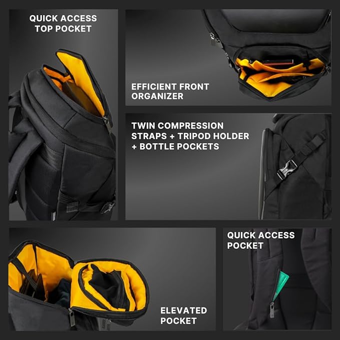 GODS Seneca 15.6 Inch Polyester Laptop Tech Backpack(28 Ltrs, Black)