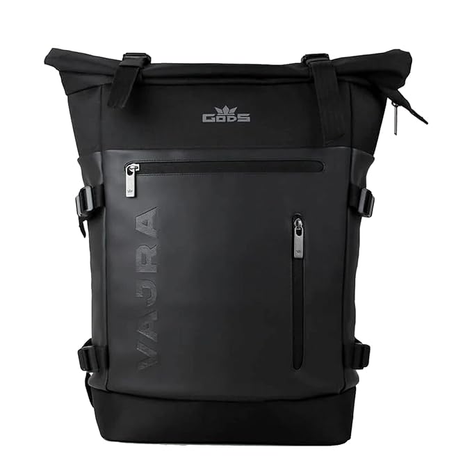 GODS Vajra Roll Top 15.6 inch Polyester Laptop Tech Backpack(25 Ltrs, Black)