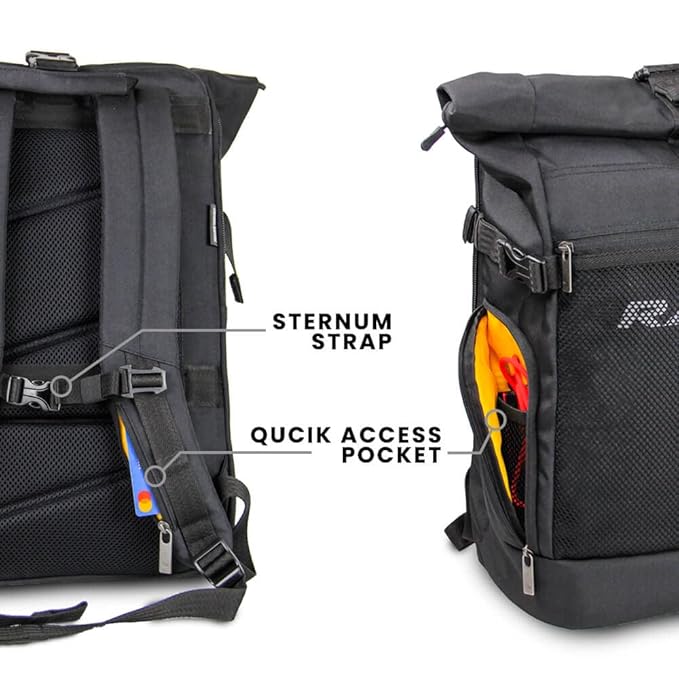 GODS Raptr Roll Top 15.6 inch Polyester Laptop Tech Backpack(30 Ltrs, Black)