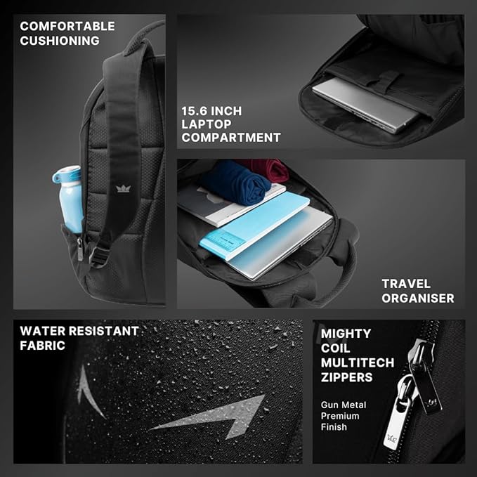 GODS Rudra 15.6 inch Polyester Travel Laptop Tech Backpack(25 Ltrs, Black)