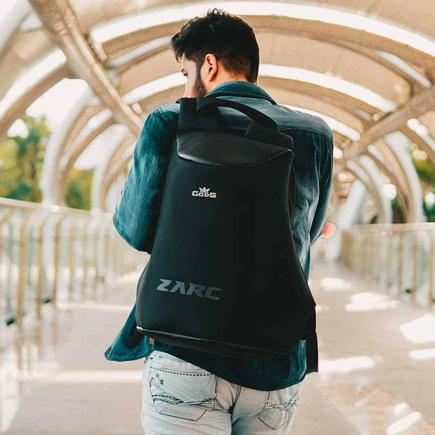 GODS Zarc Anti Theft 15.6 inch Polyester Laptop Tech Backpack(22 Ltrs, Melange)
