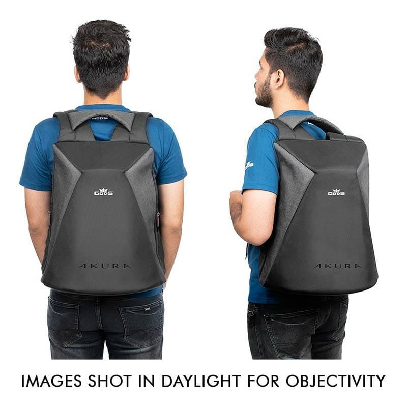 GODS Akura Anti Theft 15.6 inch Polyester Laptop Tech Backpack(22 Ltrs, Black)