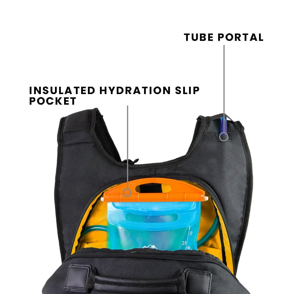GODS Raptr H2O Hydration Backpack with 15.6 Laptop Compartment(15 Ltrs, Black)