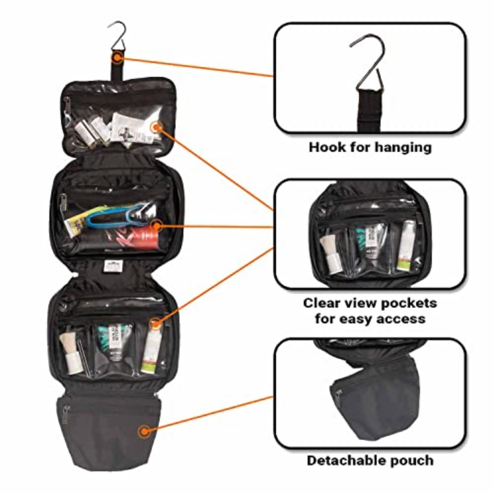 GODS Utility Kit,Toiletry kit with Clear View Compartments, Easy Carry Handle(Carbon Fibre)