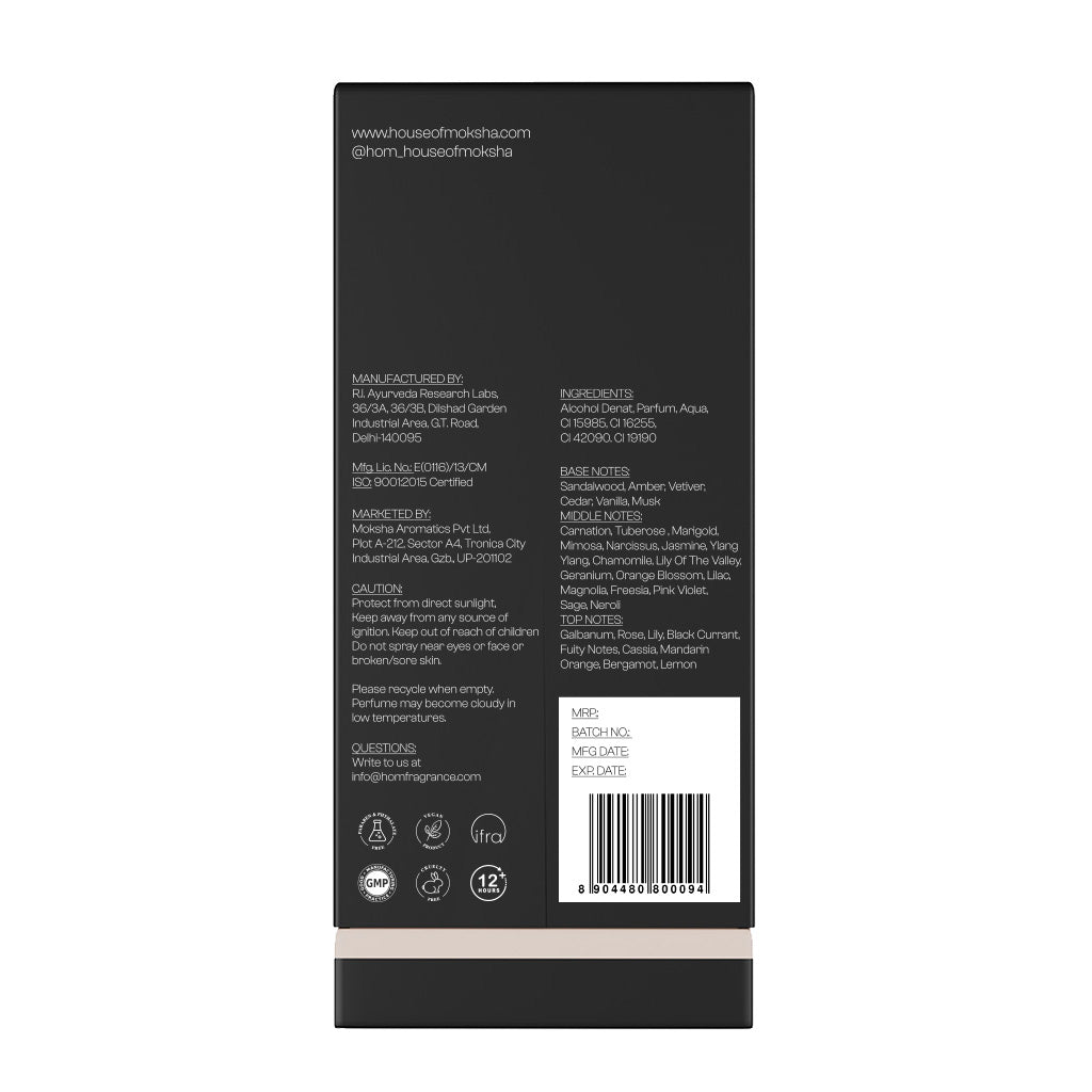 House of Moksha Orchard Bloom and Leather Oud Eau De Parfum (70ml each) I HOM Combo set for Him and Her I Made with clean ingredients I Affordable Diwali Gift set I Ideal for Couples