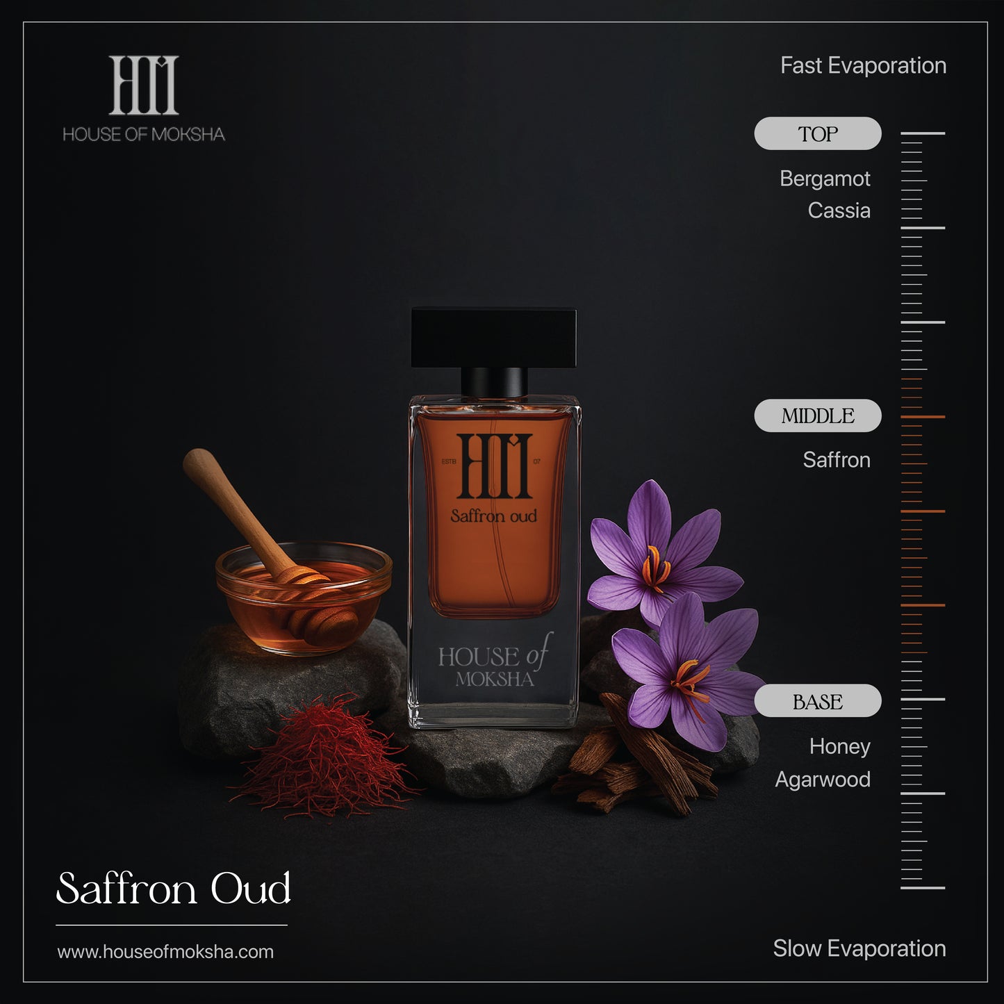 House of Moksha Saffron & Vetiver Oud Eau de Parfum (70ml Each) | Luxury Long Lasting Combo for Him & Her | Premium Clean Ingredients | Affordable Premium Diwali & Wedding Gift