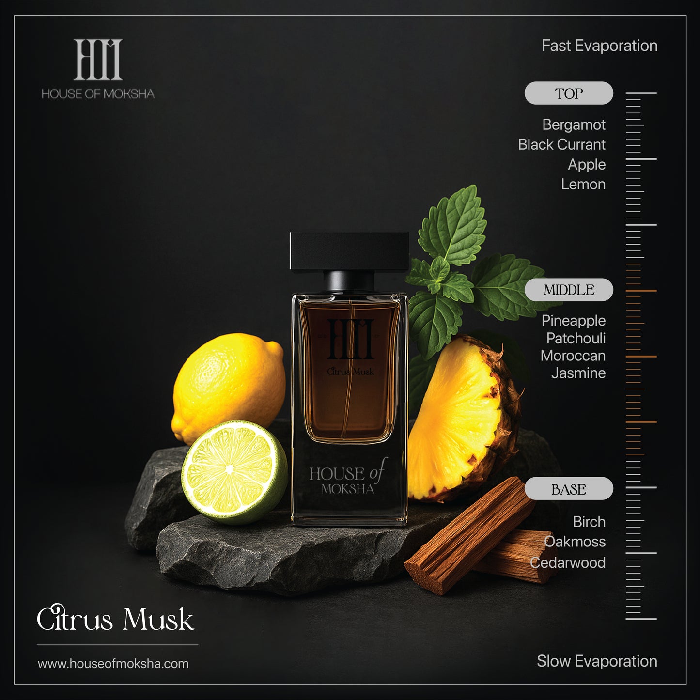 House of Moksha Citrus Musk & Leather Oud Eau de Parfum (70ml Each) | Premium Fragrance Combo | Crafted with Clean Ingredients | Stylish & Affordable Diwali / Wedding Gift Set