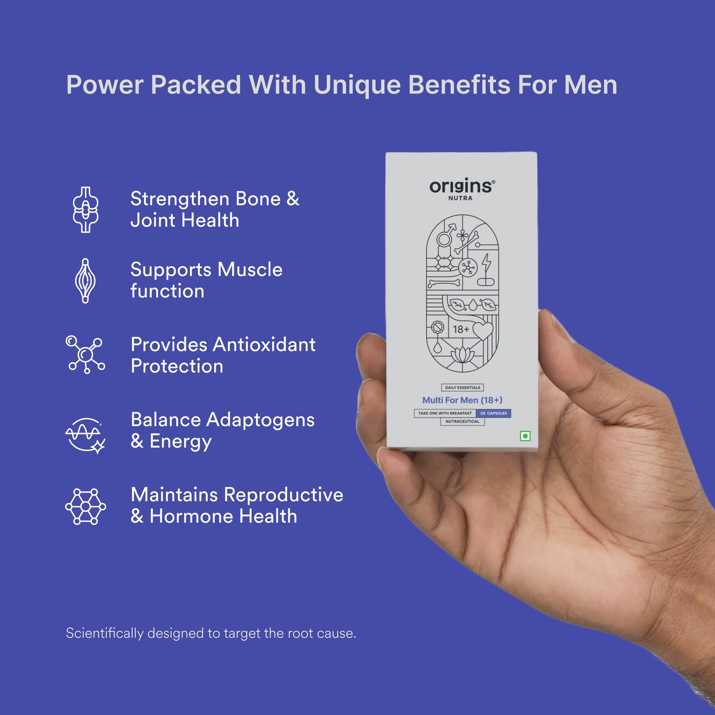 Origins Nutra Multivitamin for Men (18+) | Boosts Energy and Metabolism, Immune Support, Cognitive Health, Muscle Function, Strengthens Bone and Joint Health | Vitamins & Minerals| GMP Certified| Non-GMO| 30 Softgels