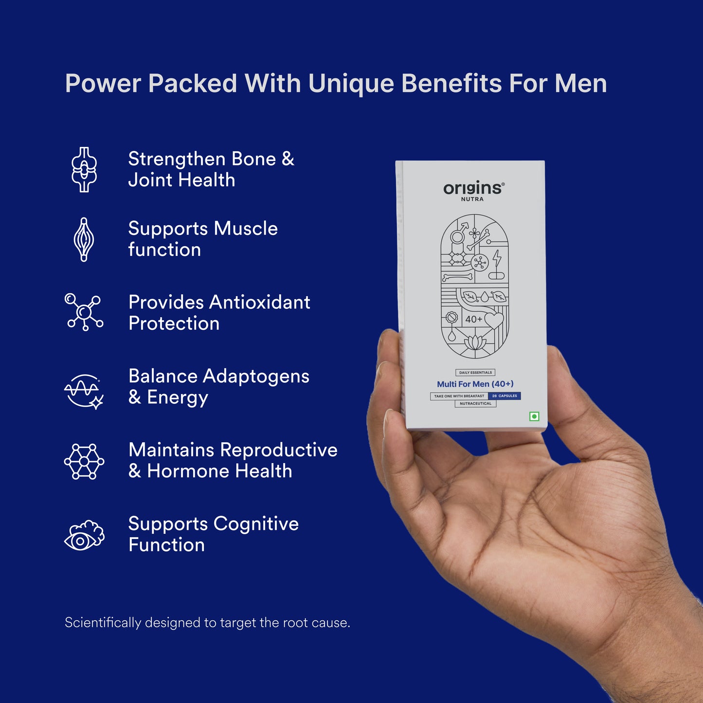 Origins Nutra Multi For Men (40+) | Boost Energy & Metabolism, Immune Support, Bone and Joint Support | Panax Ginseng Extract,Vitamins & Minerals | GMP Certified | Non-GMO | For Men (40+) | 30 Soft gels
