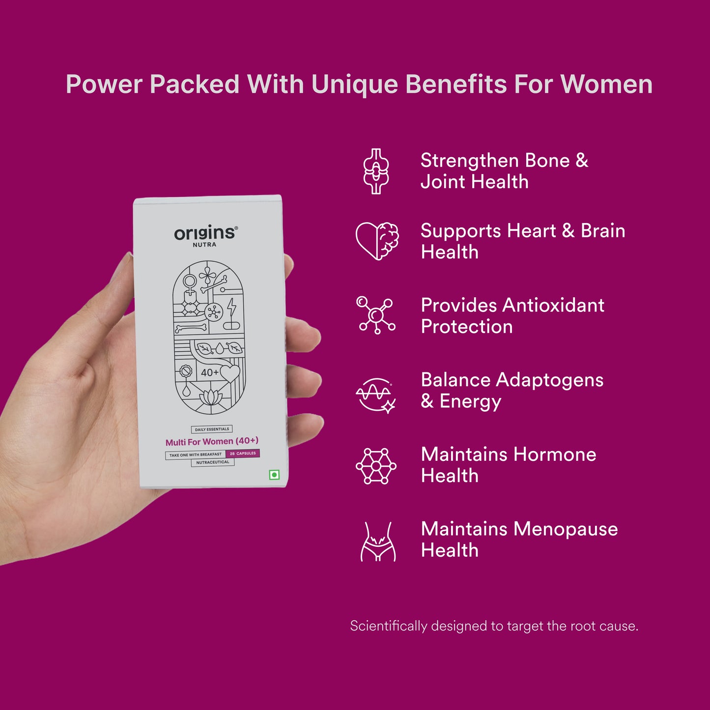 Origins Nutra Multi For Women (40+) | Boost Energy & Metabolism, Immune, Bone and Joint Support | Siberian ginseng,Shatavari root extract, EPO,Vitamins & Minerals | GMP Certified| Non-GMO | 30 Softgels