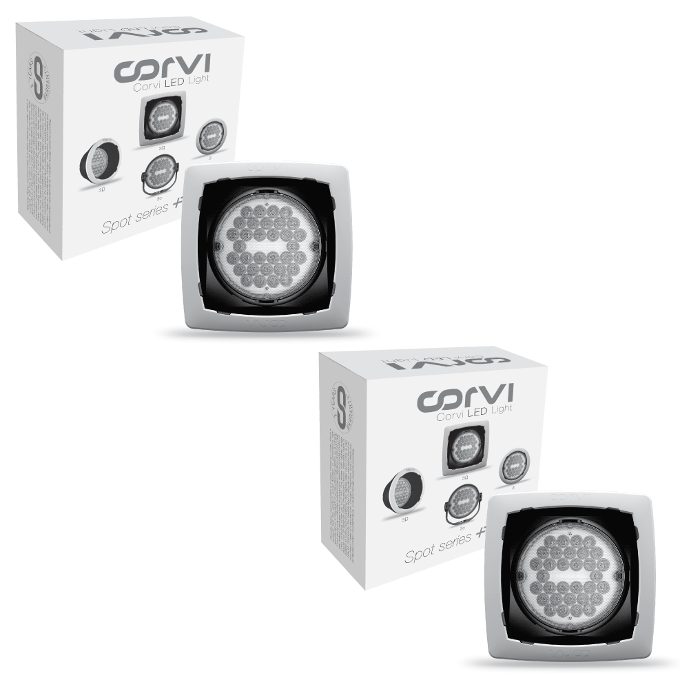 CORVI LED Spot 3Q Square 6W | Slim & Compact, Driverless & Dimmable | Ultra Low Glare with Tiltable Lens in Lens Technology | White 5700K (Pack of 2)