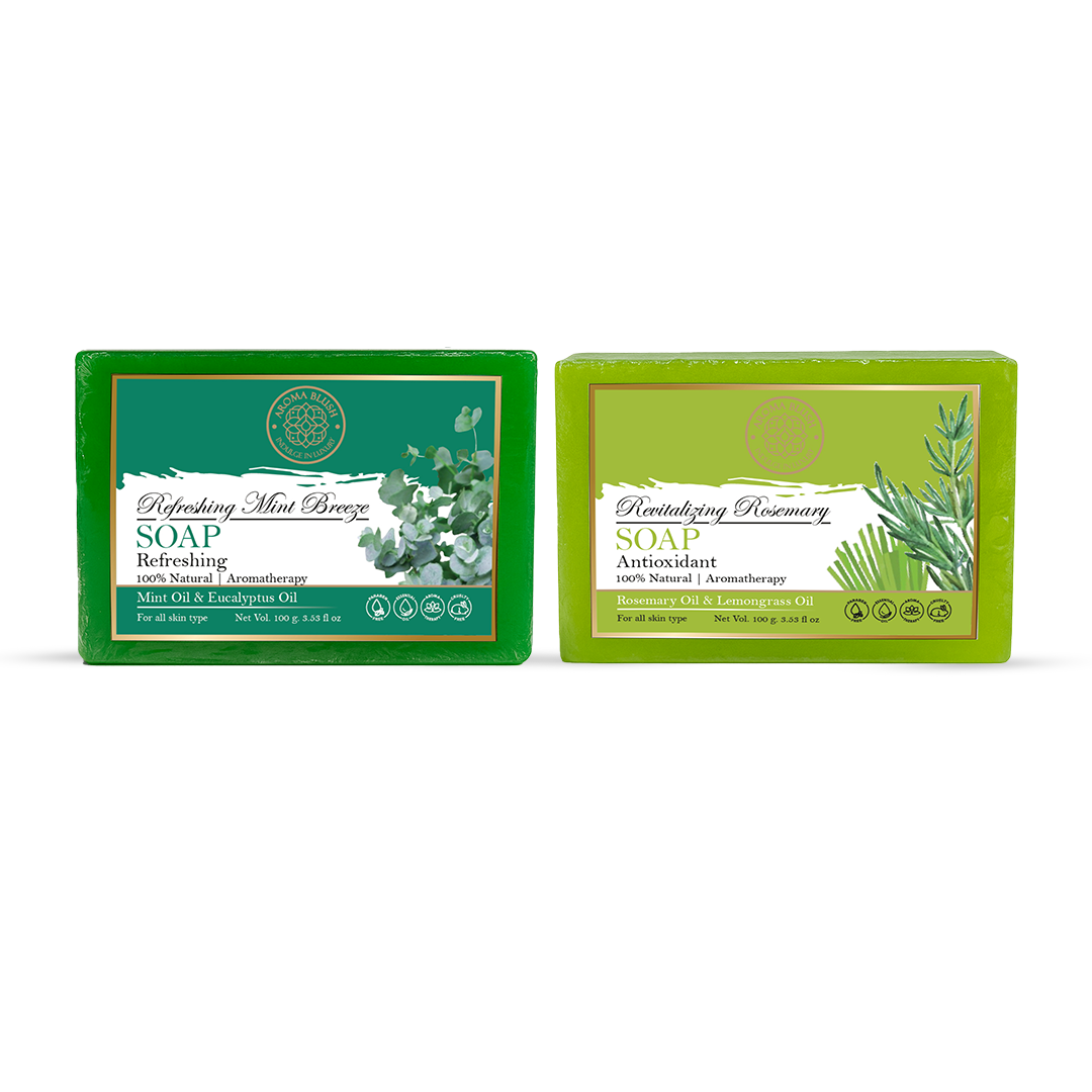 AROMABLUSH Revitalyzing Rosemary & Refreshing Mint Breeze Combo Soap