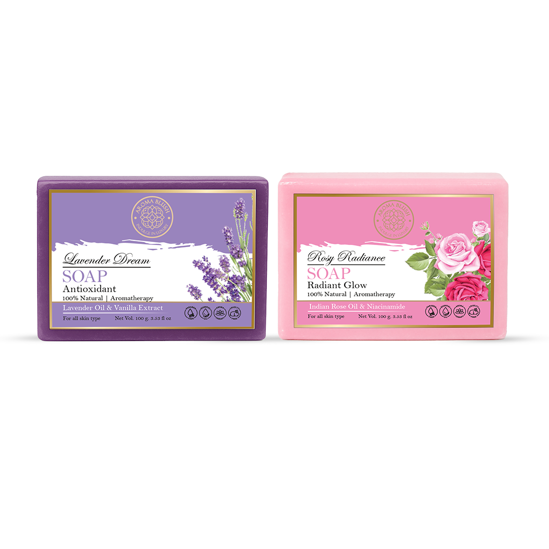AROMABLUSH Lavender Dream & Rosy Radiance Combo Soap