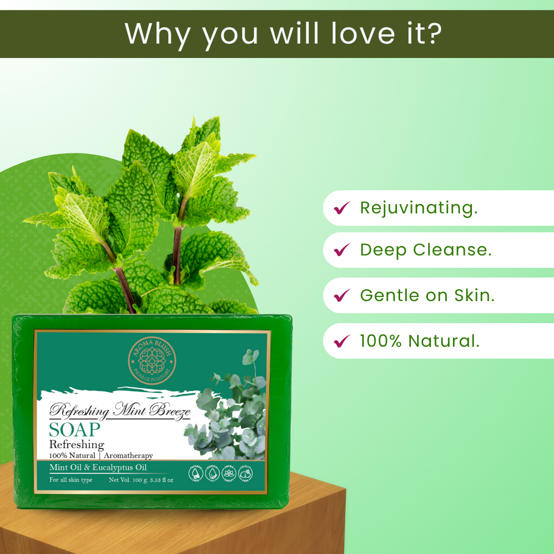 AROMABLUSH Hydrating Aloe Oasis, Refreshing Mint Breeze & Glowing Argan Bliss Combo Soap