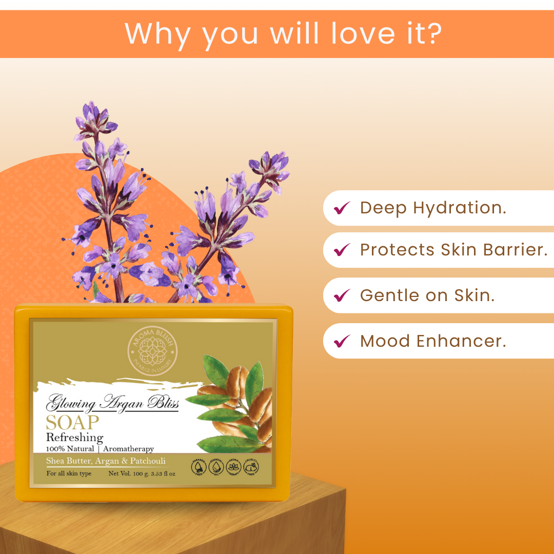 AROMABLUSH Hydrating Aloe Oasis, Refreshing Mint Breeze & Glowing Argan Bliss Combo Soap