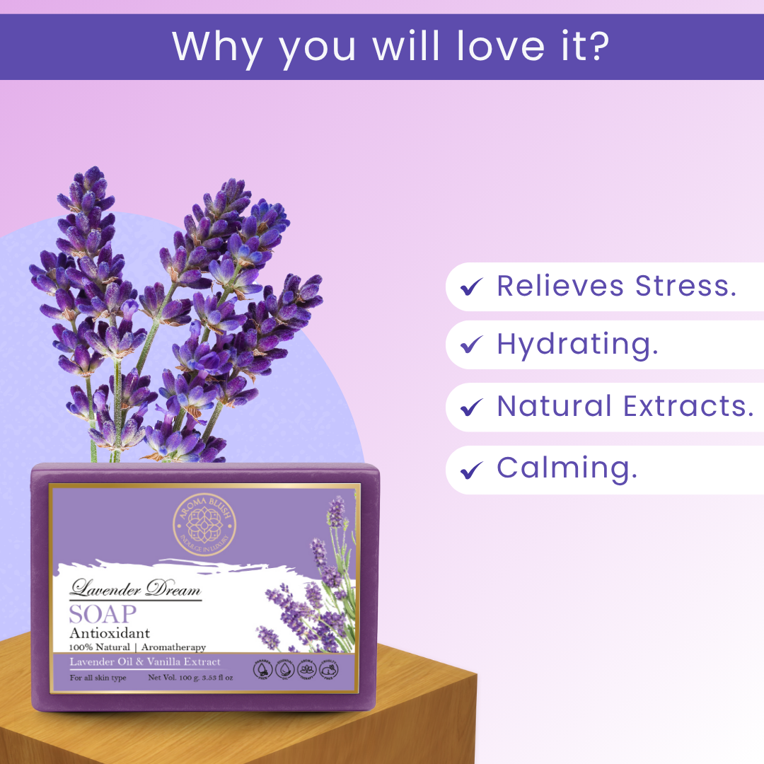 AROMABLUSH Rosy Radiance, Lavender Dream & Blooming Lily Combo Soap