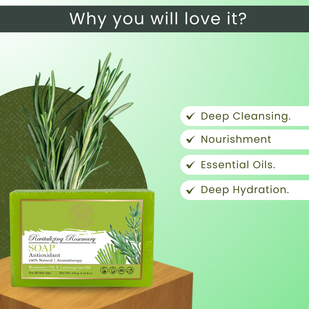 AROMABLUSH Revitalyzing Rosemary, Herbal Infusion & Refreshing Mint Breeze Combo Soap