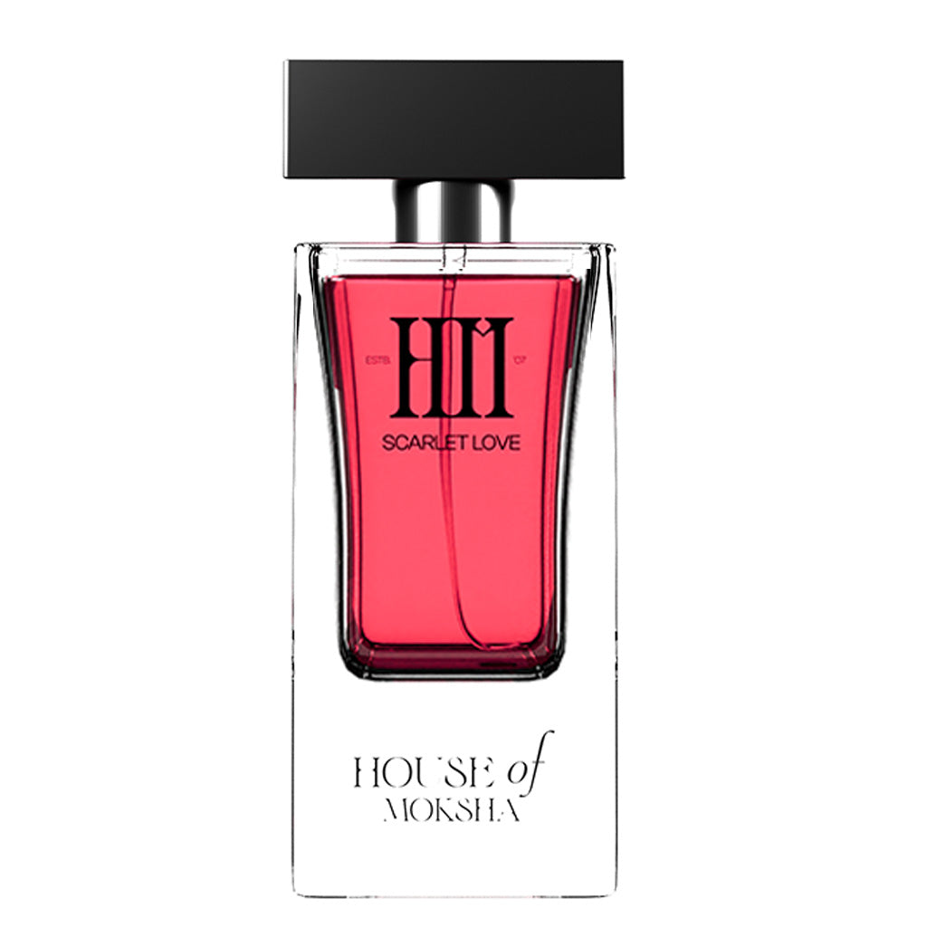 House of Moksha Scarlet Love Eau De Parfum for Women - 70ml Floral Fragrance with African Orange Flower, Bergamot, Amber, Musk, Vetiver, and Warm Vanilla Accords